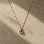 Solid 9ct yellow gold limpet seashell necklace with 1.5cm pendant on an 18 inch chain, handcrafted coastal fine jewellery by Dainty London