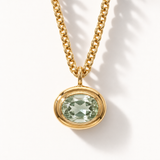 Gold Green Quartz Necklace - Margo
