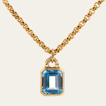 Maxi Gold Astrid Necklace - Sky Blue Topaz Gemstone - Sustainable luxury layered necklaces - Dainty London