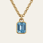 Maxi Gold Blue Topaz Necklace - Astrid - Dainty London