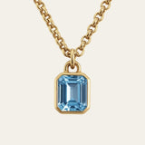 Maxi Gold Blue Topaz Necklace - Astrid - Dainty London