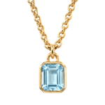 Maxi Gold Blue Topaz Necklace - Astrid - Dainty London