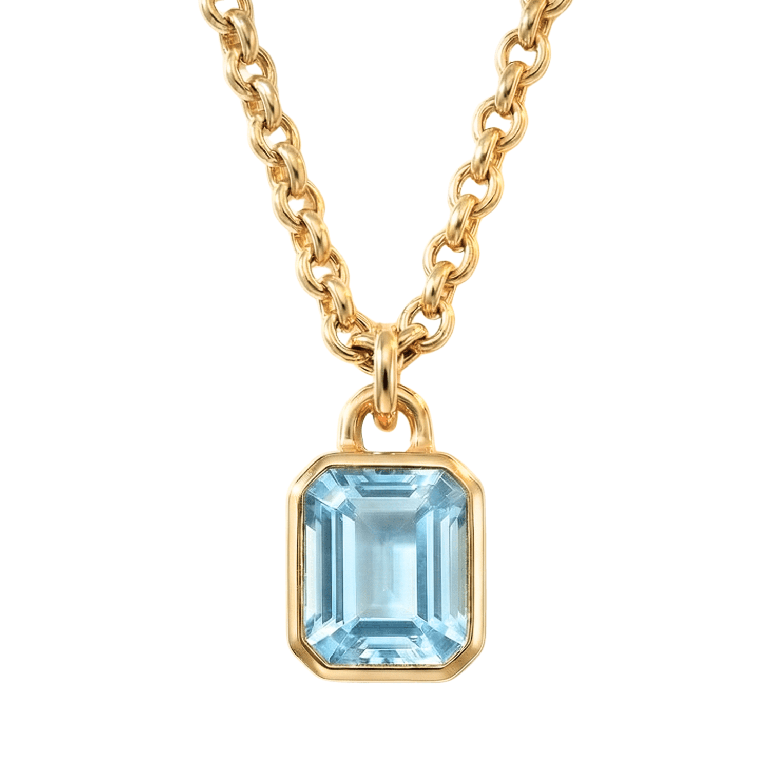 Maxi Gold Blue Topaz Necklace - Astrid - Dainty London