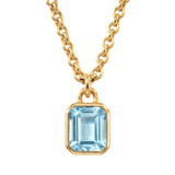 Maxi Gold Blue Topaz Necklace - Astrid - Dainty London