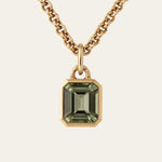 Maxi Gold Green Quartz Necklace - Giselle - Dainty London