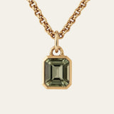 Maxi Gold Green Quartz Necklace - Giselle - Dainty London