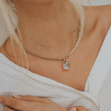 Maxi Gold Green Quartz Necklace - Giselle - Dainty London