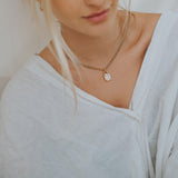 Maxi Gold Merrow Necklace - Topaz Gemstone - British Handcrafted Layering Jewelry - Dainty London