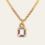 Maxi Gold Merrow Necklace - Topaz Gemstone - British Handcrafted Layering Jewelry - Dainty London