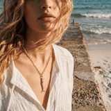 large mermaid necklace, ocean jewellery, Cornwall jewelry, folklore jewelry, gold pendant, mermaid pendant, gold gift, nautical necklace, sea lover gift, handmade jewelry, ocean blue jewelry, gift for her, mythological jewelry