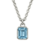 Maxi Silver Blue Topaz Necklace - Astrid - Dainty London