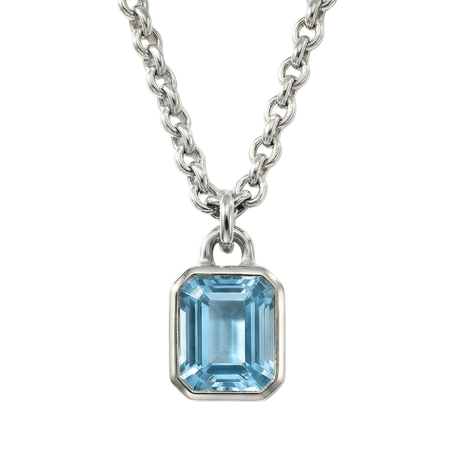 Maxi Silver Blue Topaz Necklace - Astrid - Dainty London