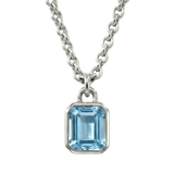 Maxi Silver Blue Topaz Necklace - Astrid - Dainty London