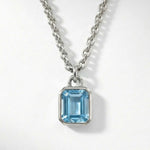 Maxi Silver Blue Topaz Necklace - Astrid - Dainty London
