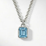 Maxi Silver Blue Topaz Necklace - Astrid - Dainty London