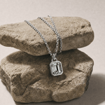 Maxi Silver Green Quartz Necklace - Giselle - Dainty London