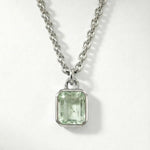 Maxi Silver Green Quartz Necklace - Giselle - Dainty London