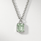 Maxi Silver Green Quartz Necklace - Giselle - Dainty London green quartz necklace, ocean-inspired jewellery, sterling silver pendant, beach jewellry gift, coastal jewelry, milestone gift, anniversary gift, birthday jewelry, sea glass necklace, statement jewellery, handmade silver jewelry, ocean lover gift, unique artisan jewelry