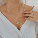 Maxi Silver Starfish Necklace - Ocean Inspired Jewellery - Mermaidcore - Dainty London