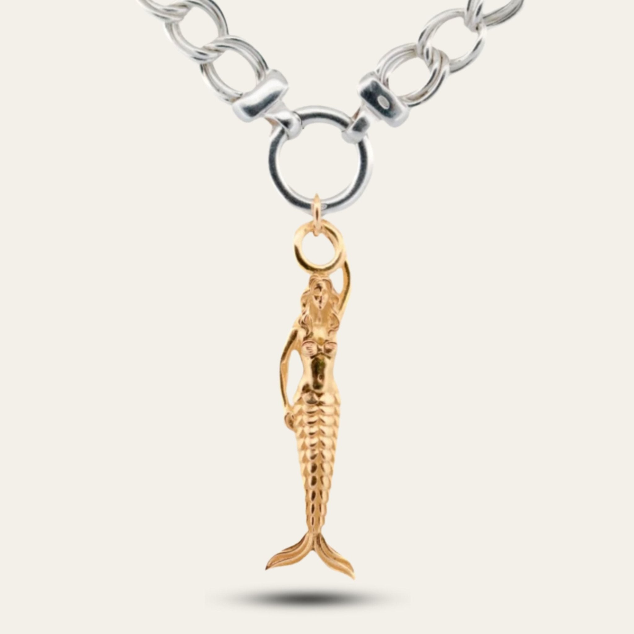 Maxi Zennor Mermaid Mixed Metals Necklace - Gold and Silver Ocean Inspired Jewellery - Dainty London