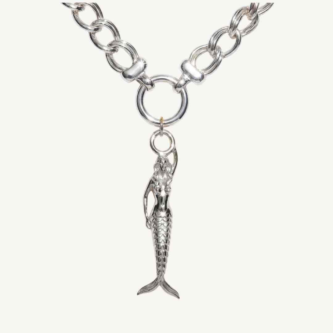 mermaid necklace, ocean jewellery, coastal gift, silver pendant, mermaid lover gift, beach jewellery, statement necklace, handmade ocean jewellery, folklore jewelry, ocean inspired necklace, gift for beach lovers, mermaid pendant, unique seaside jewelry
