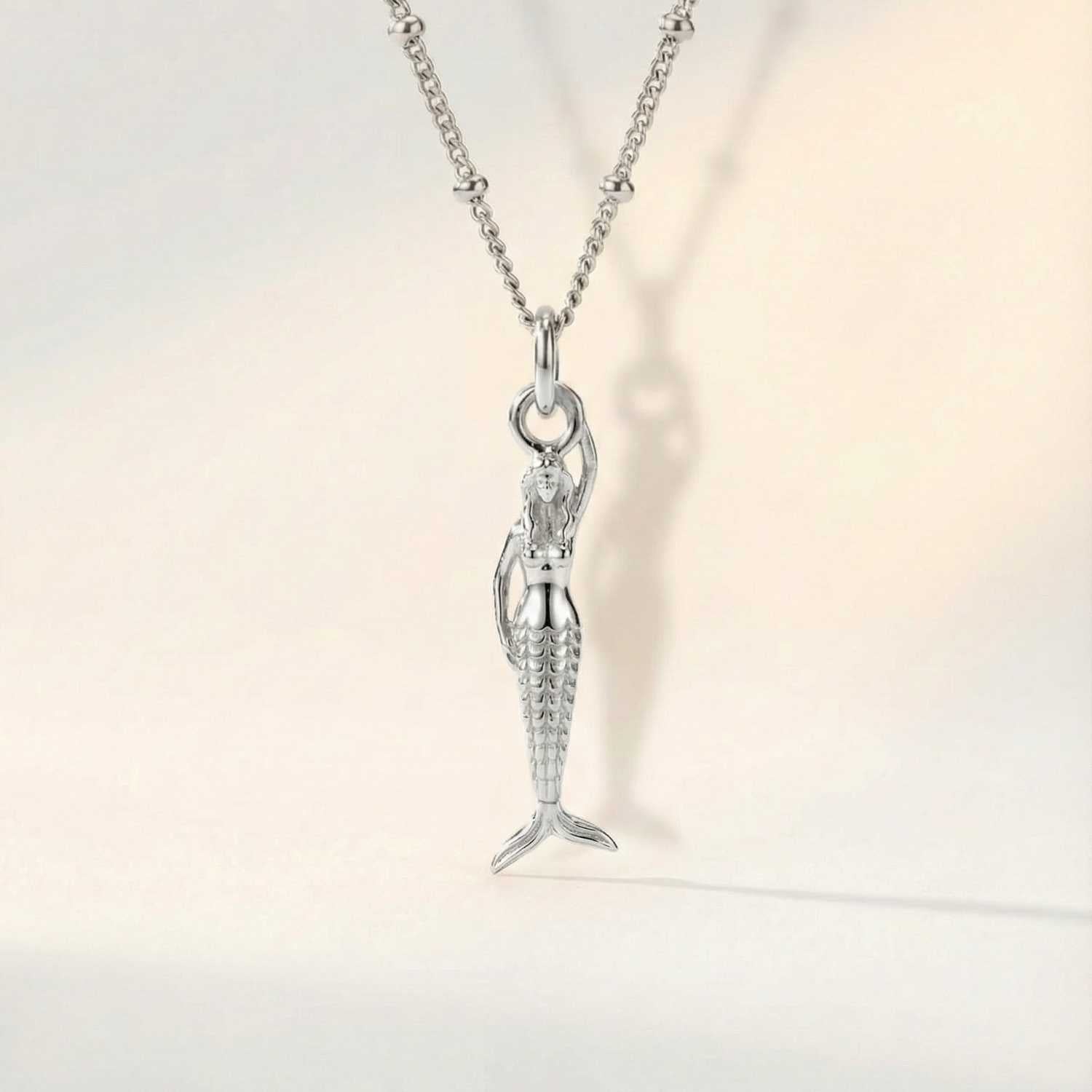 Mini Mermaid Silver Necklace - Zennor - Dainty London