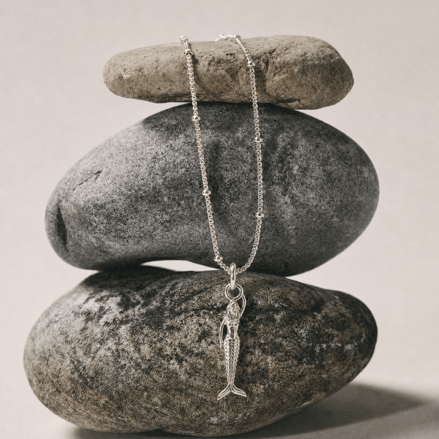 Mini Mermaid Silver Necklace - Zennor - Dainty London