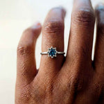 Mini Silver Zaria ring with barnacles and London Blue Topaz - Dainty London
