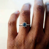 Mini Silver Zaria ring with barnacles and London Blue Topaz - Dainty London