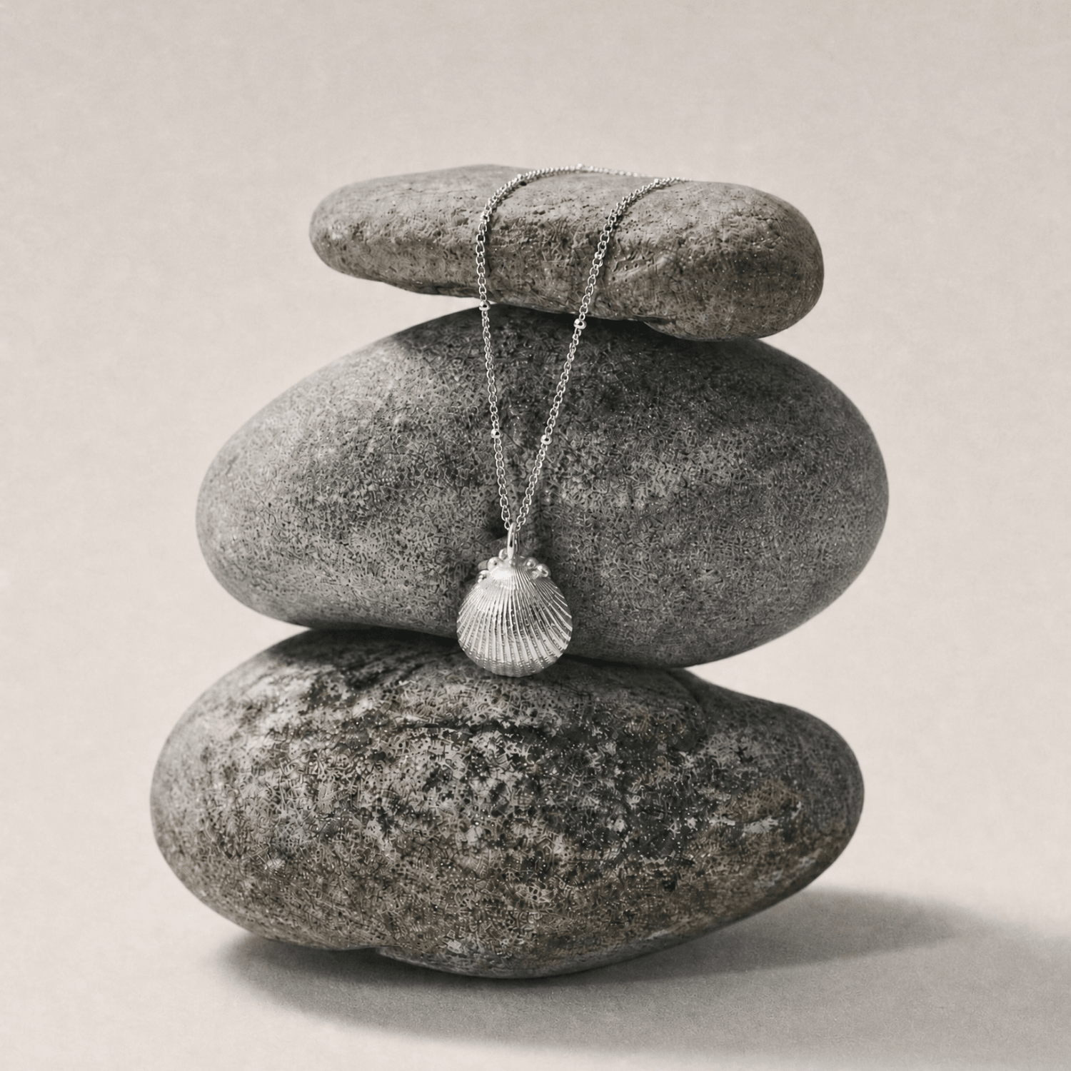 Ocean-Inspired Silver Seashell Necklace - Dainty London
