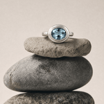 Oval-cut Sky Blue Topaz gemstone Ring - Avery - Dainty London