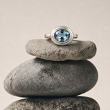 Oval-cut Sky Blue Topaz gemstone Ring - Avery - Dainty London
