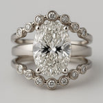 Platinum Ethereal Curved Diamond Ring - The Cressida Ring - Dainty London