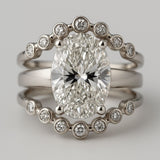 Platinum Ethereal Curved Diamond Ring - The Cressida Ring - Dainty London