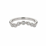 Platinum Ethereal Curved Diamond Ring - The Cressida Ring - Dainty London
