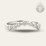 Platinum Ethereal Curved Diamond Ring - The Cressida Ring - Dainty London