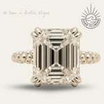 Platinum Luxury Moissanite Gemstone Ring - Merrow - Dainty London