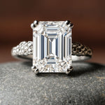 Platinum Luxury Moissanite Gemstone Ring - Merrow - Dainty London