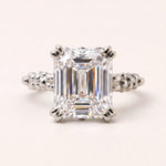 Platinum Luxury Moissanite Gemstone Ring - Merrow - Dainty London
