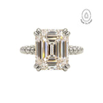 Platinum Luxury Moissanite Gemstone Ring - Merrow - Dainty London
