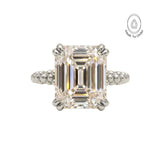 Platinum Luxury Moissanite Gemstone Ring - Merrow - Dainty London