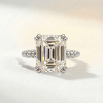 Platinum Luxury Moissanite Gemstone Ring - Merrow - Dainty London