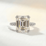 Platinum Luxury Moissanite Gemstone Ring - Merrow - Dainty London