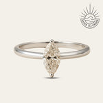Platinum Marquise Diamond Ring - The Marlowe Ring - Dainty London platinum diamond ring, water inspired jewellery, engagement ring women, anniversary gift jewellery, delicate diamond band, marquise diamond ring, handmade platinum ring, wedding jewelry, elegant statement ring, luxury solitaire diamond, special occasion gift, modern engagement ring, gemstone anniversary ring