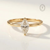 Platinum or Gold Marquise Diamond Ring - The Marlowe Ring - Dainty London