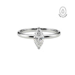 Platinum or Gold Marquise Diamond Ring - The Marlowe Ring - Dainty London