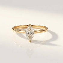 Platinum or Gold Marquise Diamond Ring - The Marlowe Ring - Dainty London
