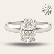 Platinum Oval Diamond Ring - The Isolde Ring - Dainty London