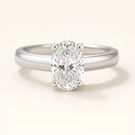 Platinum Oval Diamond Ring - The Isolde Ring - Dainty London