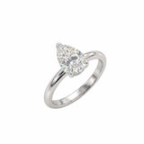 Platinum Pear Diamond Ring - The Yara Ring - Dainty London